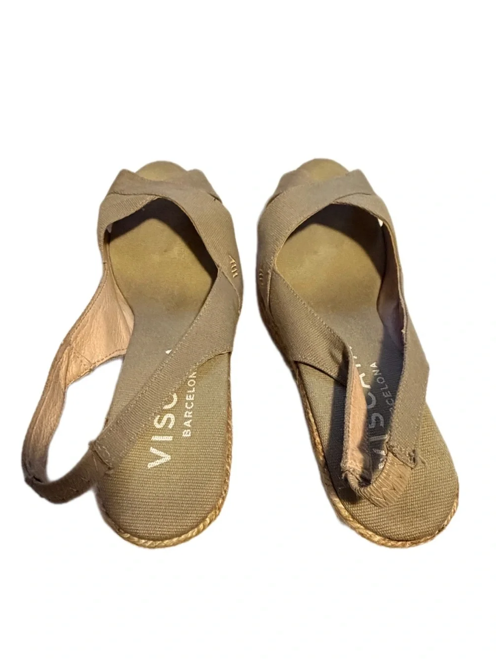 Viscata Barcelona Tan Espadrille Slingback Sandals 38/7.5